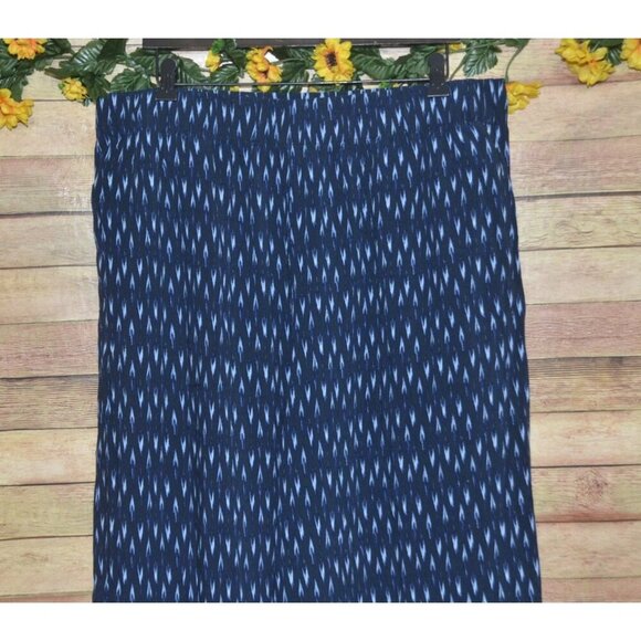 Banana Republic Wide Leg Pant Blue Geometric High Rise Elastic Waist Size XL - Picture 3 of 9
